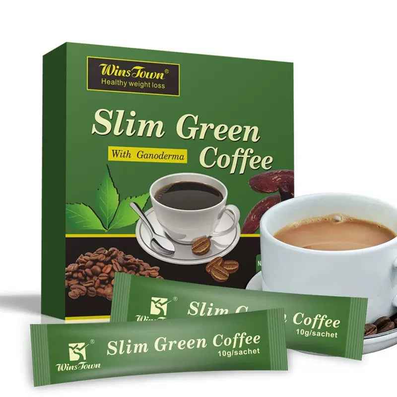 WinsTown Slim Green Coffee with Ganoderma – Premium Healthy Weight Management Blend (18 Sachets)