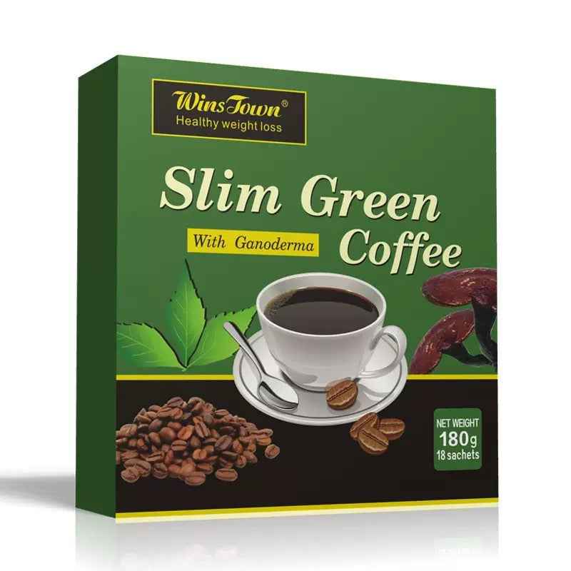 WinsTown Slim Green Coffee with Ganoderma – Premium Healthy Weight Management Blend (18 Sachets)