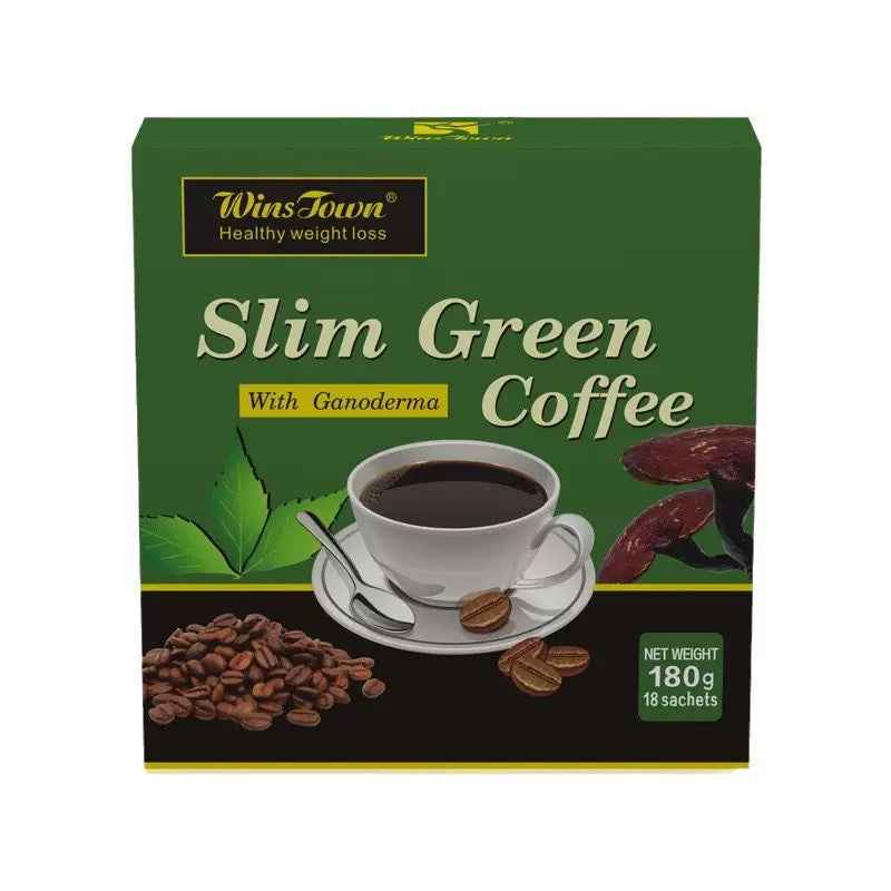 WinsTown Slim Green Coffee with Ganoderma – Premium Healthy Weight Management Blend (18 Sachets)