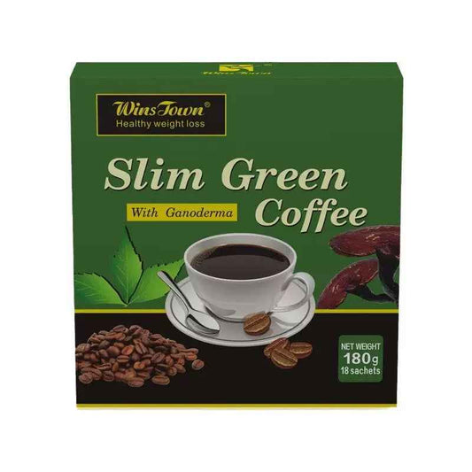 WinsTown Slim Green Coffee with Ganoderma – Premium Healthy Weight Management Blend (18 Sachets)