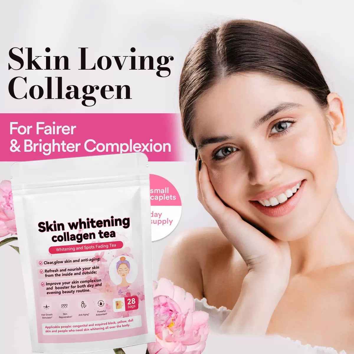 Skin Whitening Collagen Tea – Advanced Beauty & Radiance Formula (28 Bags)
