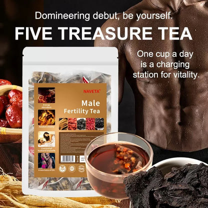 Nuvelloz Five Treasure Tea - Premium Natural Herbal Energy Blend for Vitality