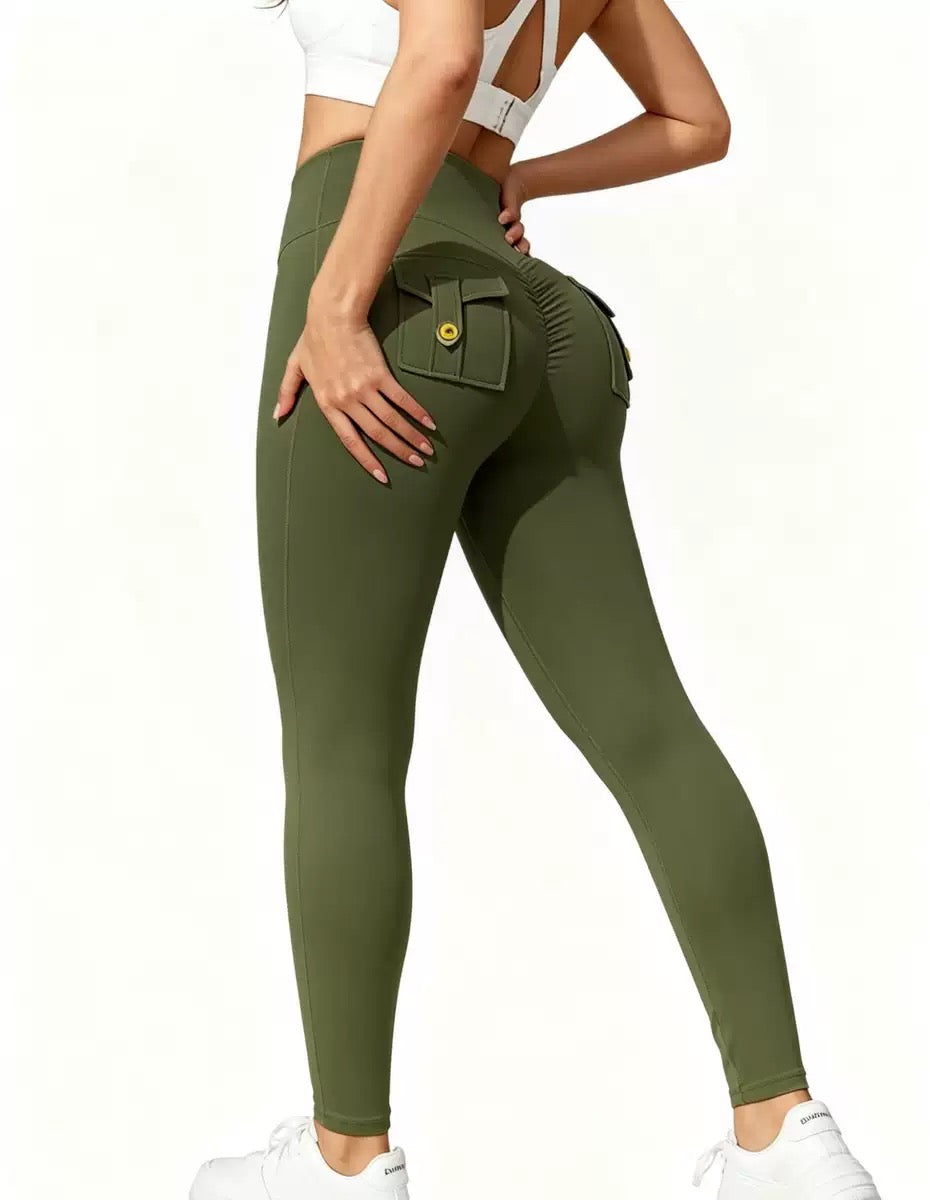 Nuvelloz Sculpt & Lift Leggings - High-Elastic Performance Cargo Leggings for Ultimate Comfort