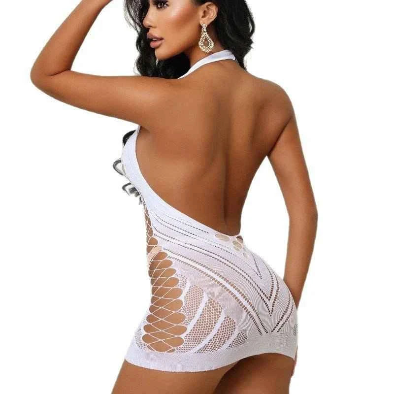 SCOPPAR LUXE: Midnight Allure Halter Bodystocking