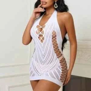 SCOPPAR LUXE: Midnight Allure Halter Bodystocking